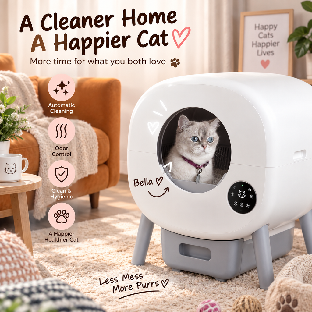 New Automatic Smart Cat Toilet Electric Smart Cat Litter Box Can Be Remotely Controlled By App Enclosed Cat Litter Box